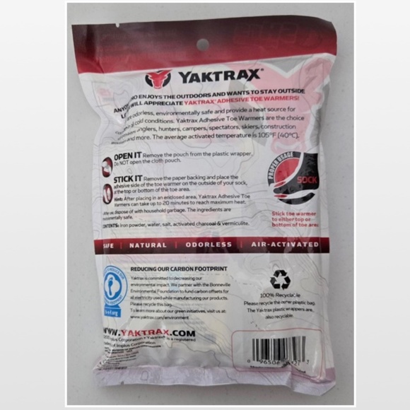 New Yaktrax Toe Warmers Unisex 10 Pairs Adhesive Air Activated Natural NWT - Picture 7 of 12